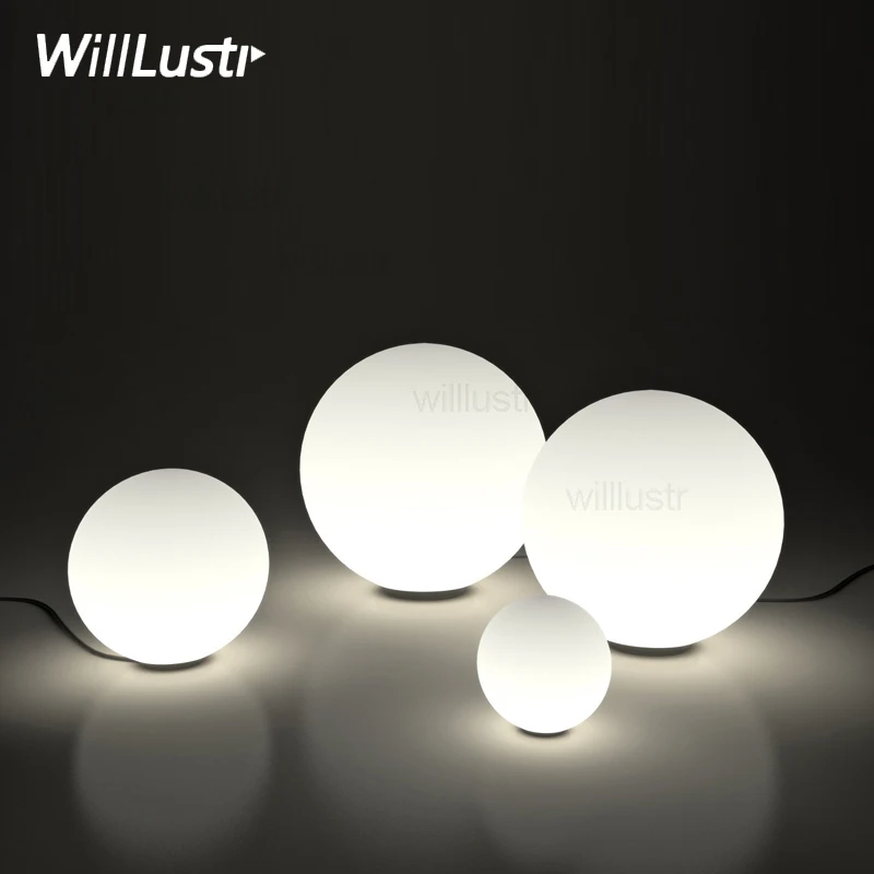 Modern LED Round Ball Table Lamp Frosted Milk White Global Glass Shade Dioscuri Hotel Bedroom Sofa Bed Side bedside Desk Light