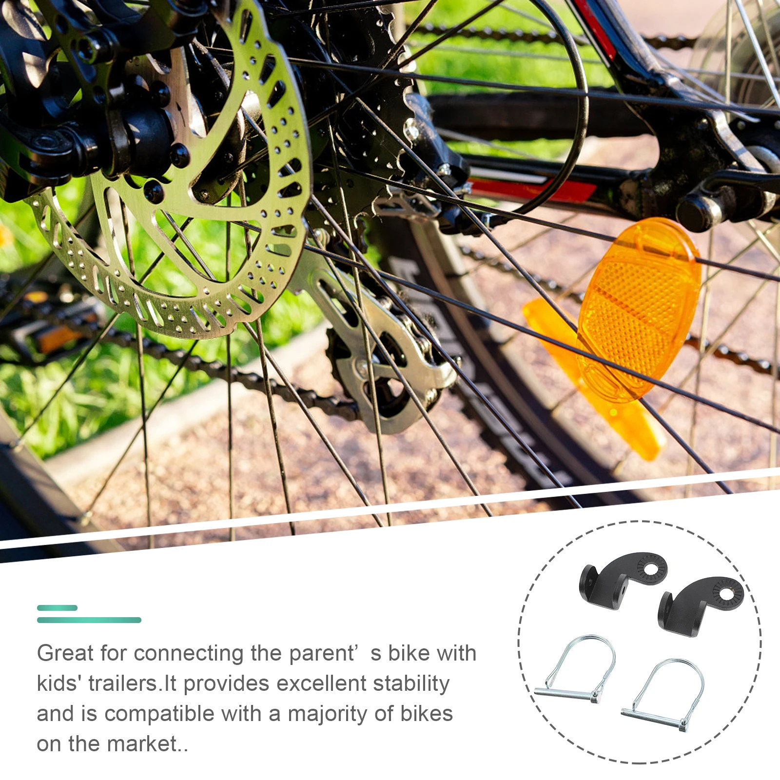 

2 Sets Bike Trailer Coupler Accessories Steel Connector for Goods Small Hitch Adapter Easy Install Durable Quality Safe Material
