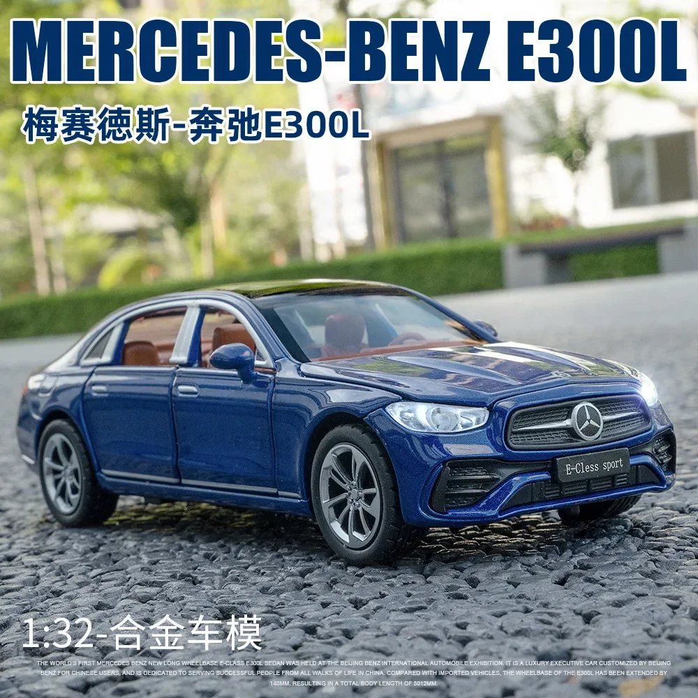 1:32 Mercedes-Benz E300L High Simulation Diecast Metal Alloy Model car Sound Light Pull Back Collection Kids Toy Gifts A614