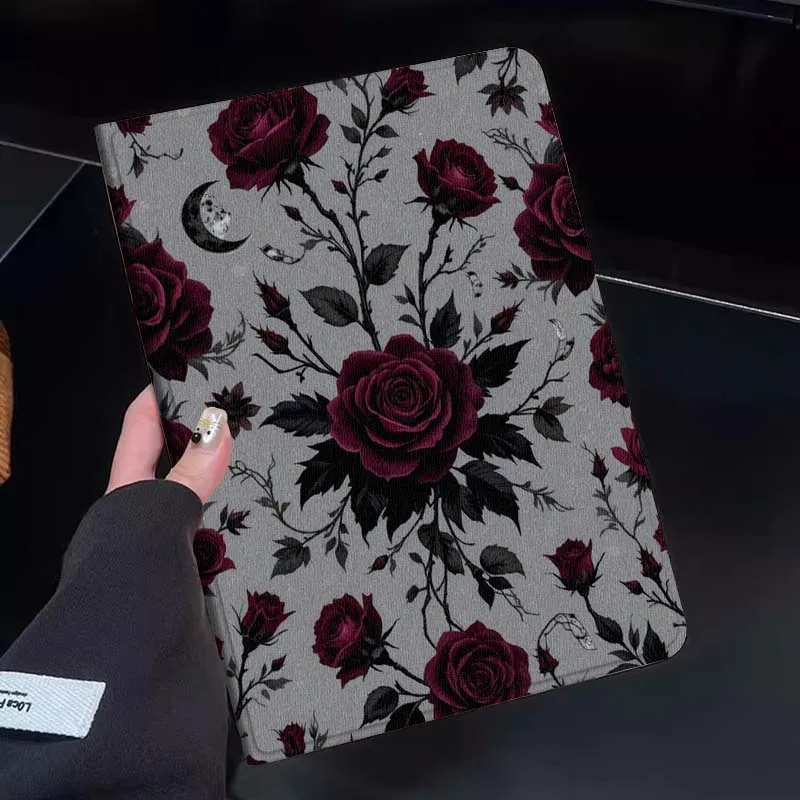 

Dark Red Rose Pattern Gift Tablet Case For Huawei Honor MatePad MediaPad Air 5 6 7 11 V6 V7 V8 V9 X9 X8 T10 T10s C5e T5