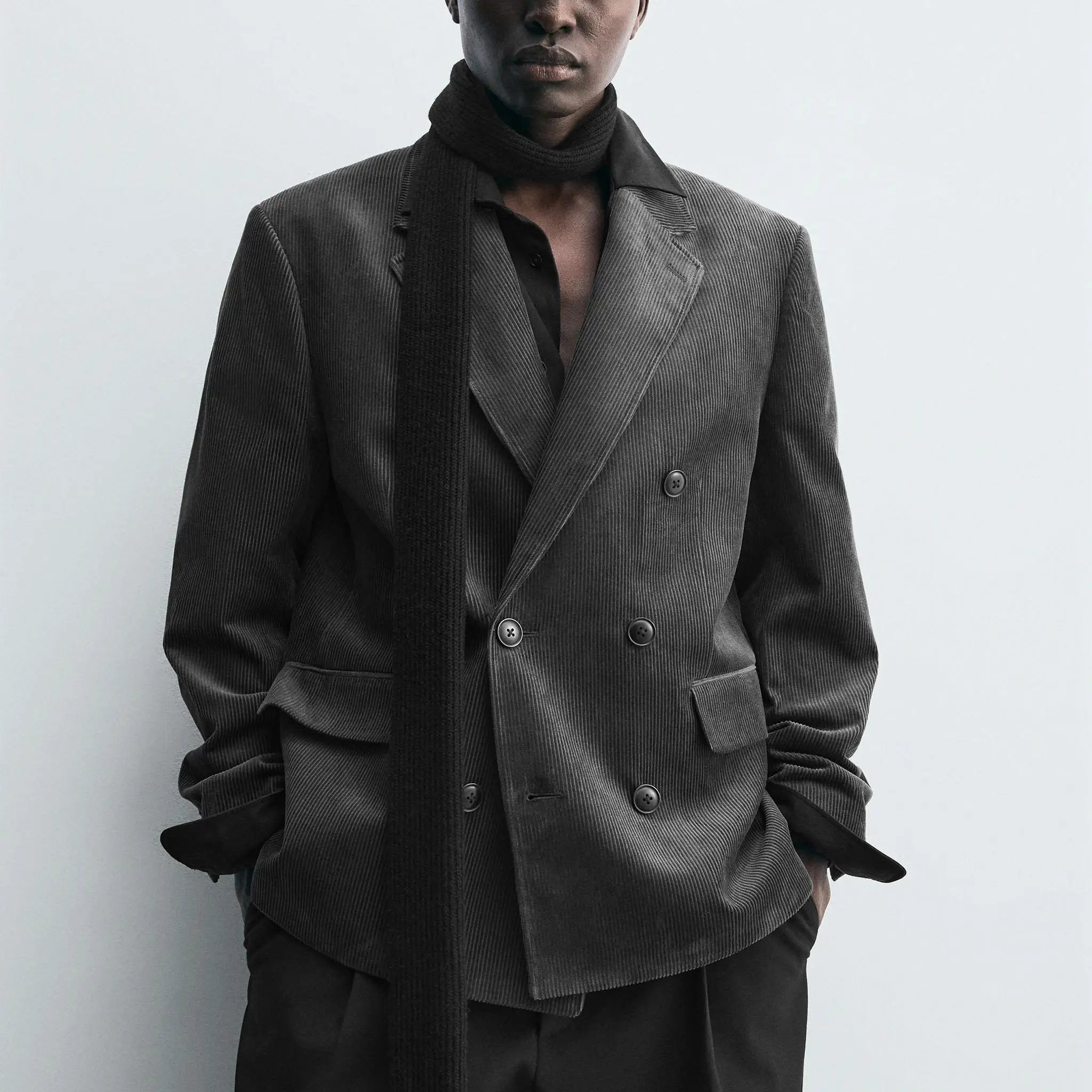 

Вельветовый приталенный двубортный костюм Jaet, новый зимний мужской костюм Faion Zadv, брендовая подставка, повседневный деловой костюм