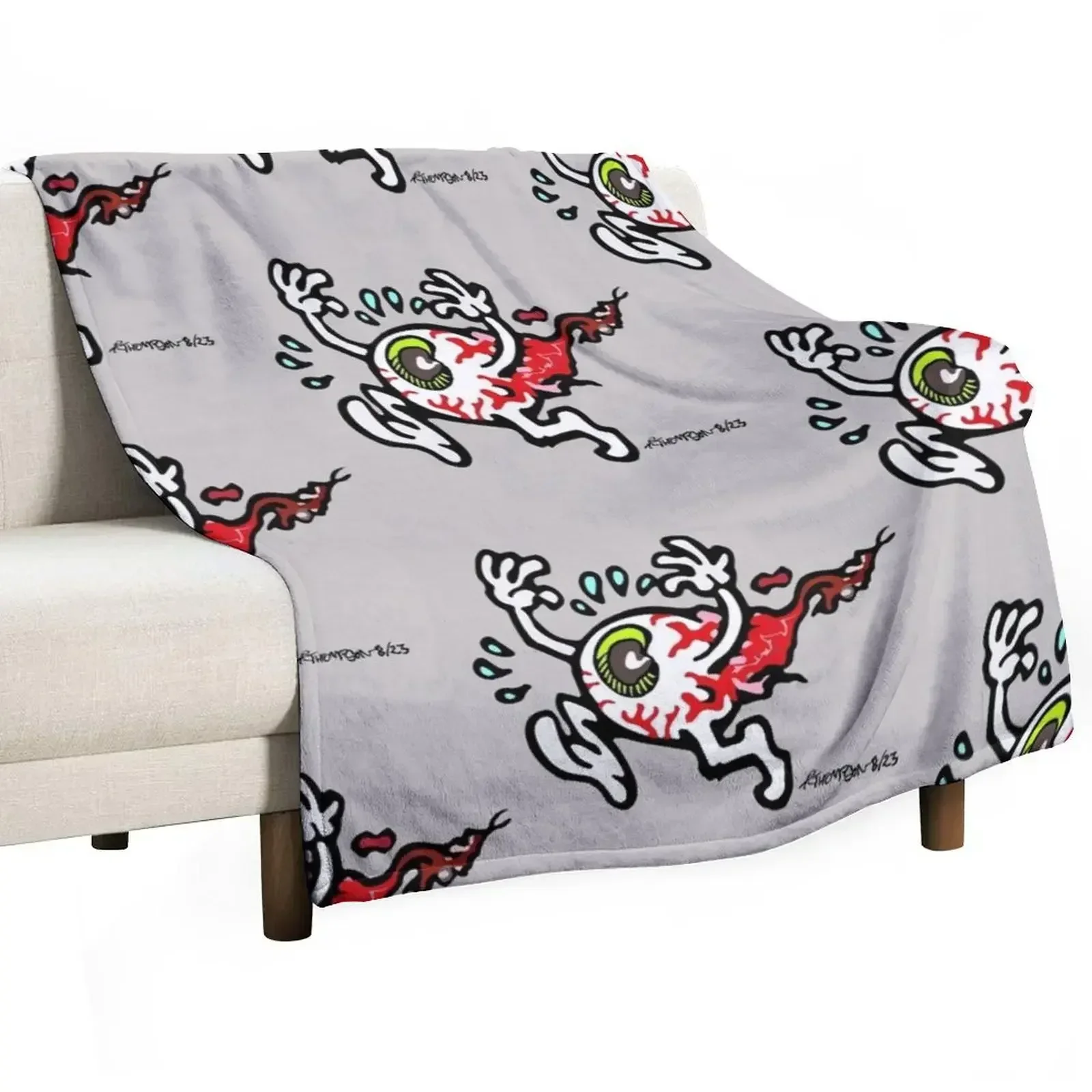 Eyeball Running Scared from Two Dead Boys Throw Blanket Bed Fashionable anime Luxury Brand Loose Shaggy Large Blankets