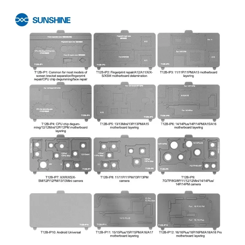 SUNSHINE SS-T12B Universal Pre-Heating Station for IP 7G-16ProMAx Android LCD Screen Motherboard Disassembly Heating Platform