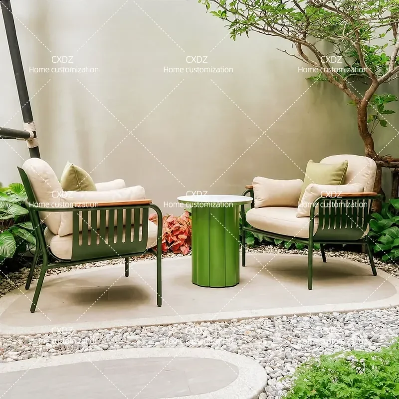 Outdoor Sofa and Coffee Table Set for Terrace Villa Courtyard Balcony Weather Resistant Leisure Furniture