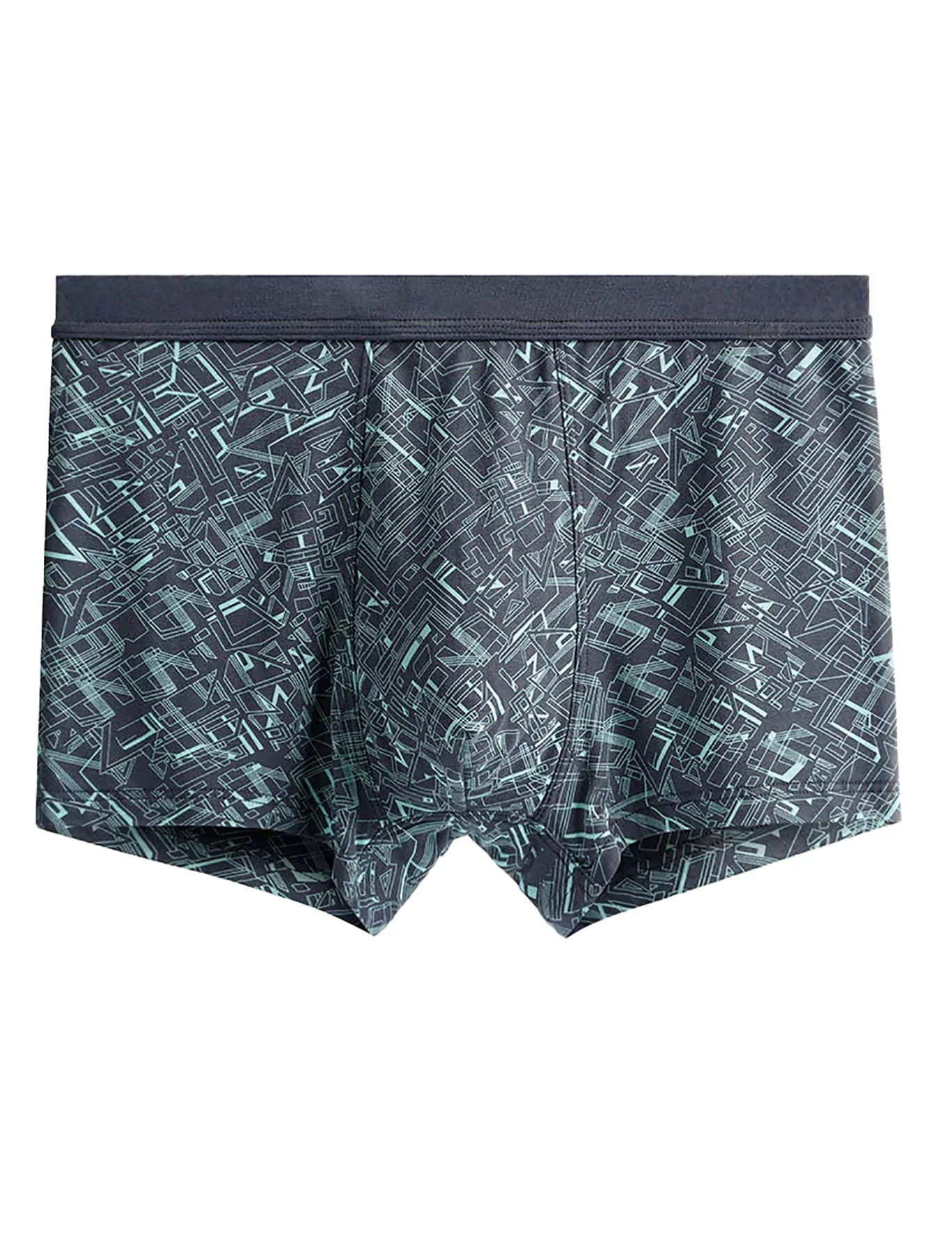 Men's 8-Pack Geometric Pattern Boxer Briefs - Assorted Color Underwear Set with Abstract Line Designs