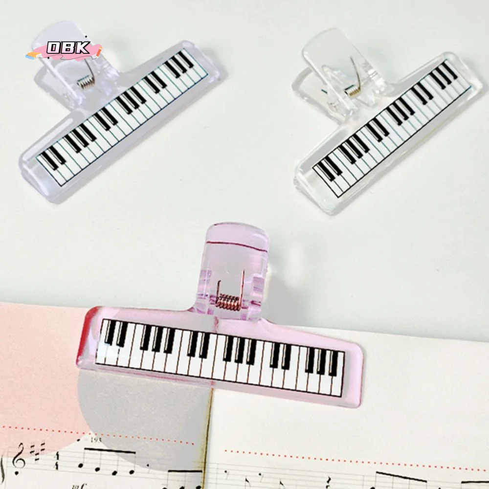 

5Pcs Transparent Acrylic Acrylic Music Stand Piano Pattern Test Paper Organizer Sheet Music Clip Anti-slip Strong Grip
