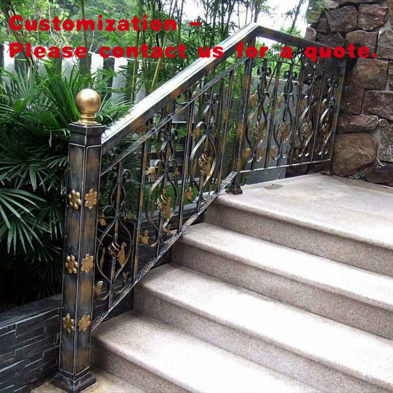 

custom.Modern Design Wrought Iron Stair Handrail Garden Courtyard Factory Supply Villas & Apartments