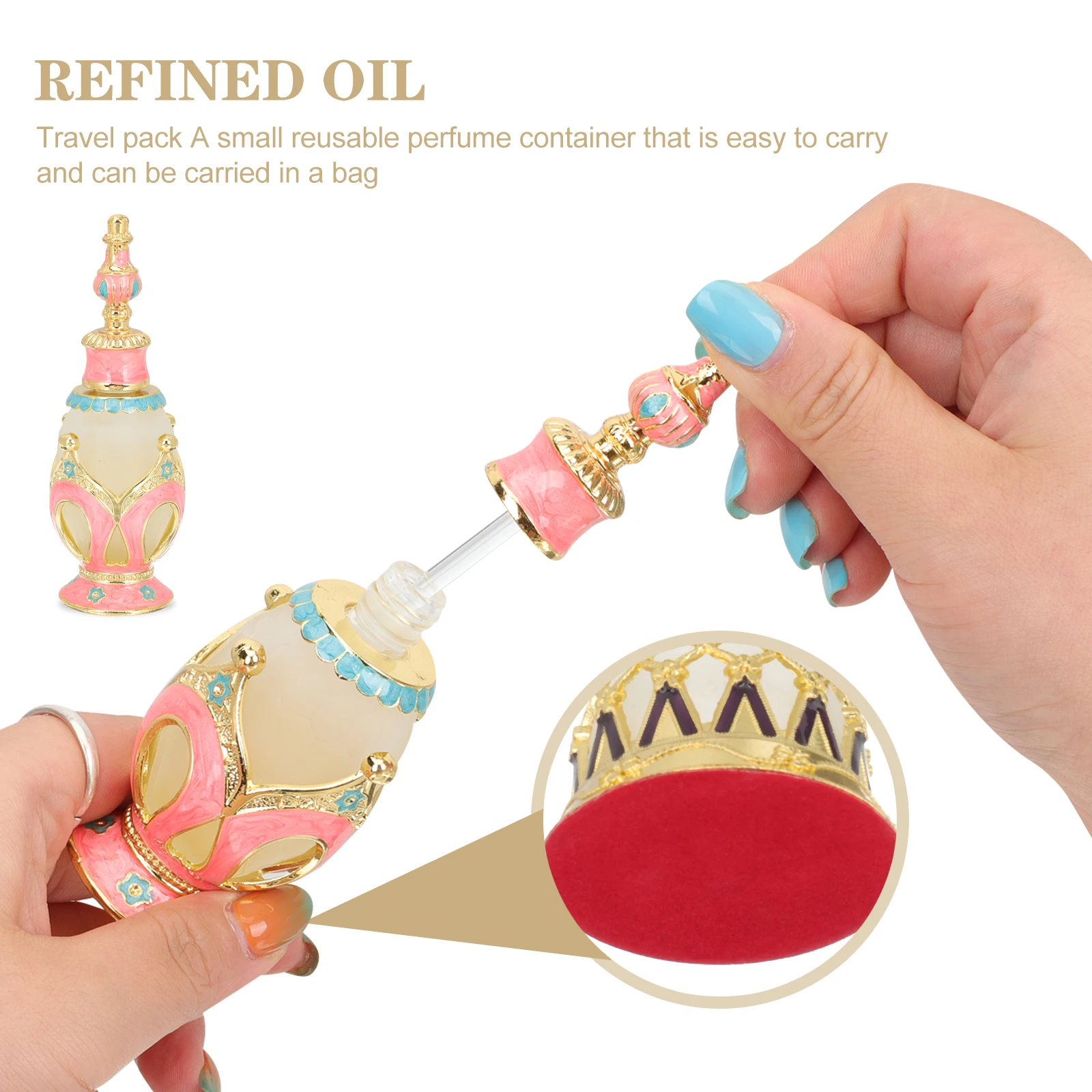 

Luxury Glass and Alloy Perfume Bottle Empty Essential Oil Sub Bottle for Aromatherapy Decorative Diffuser Refillable Travel