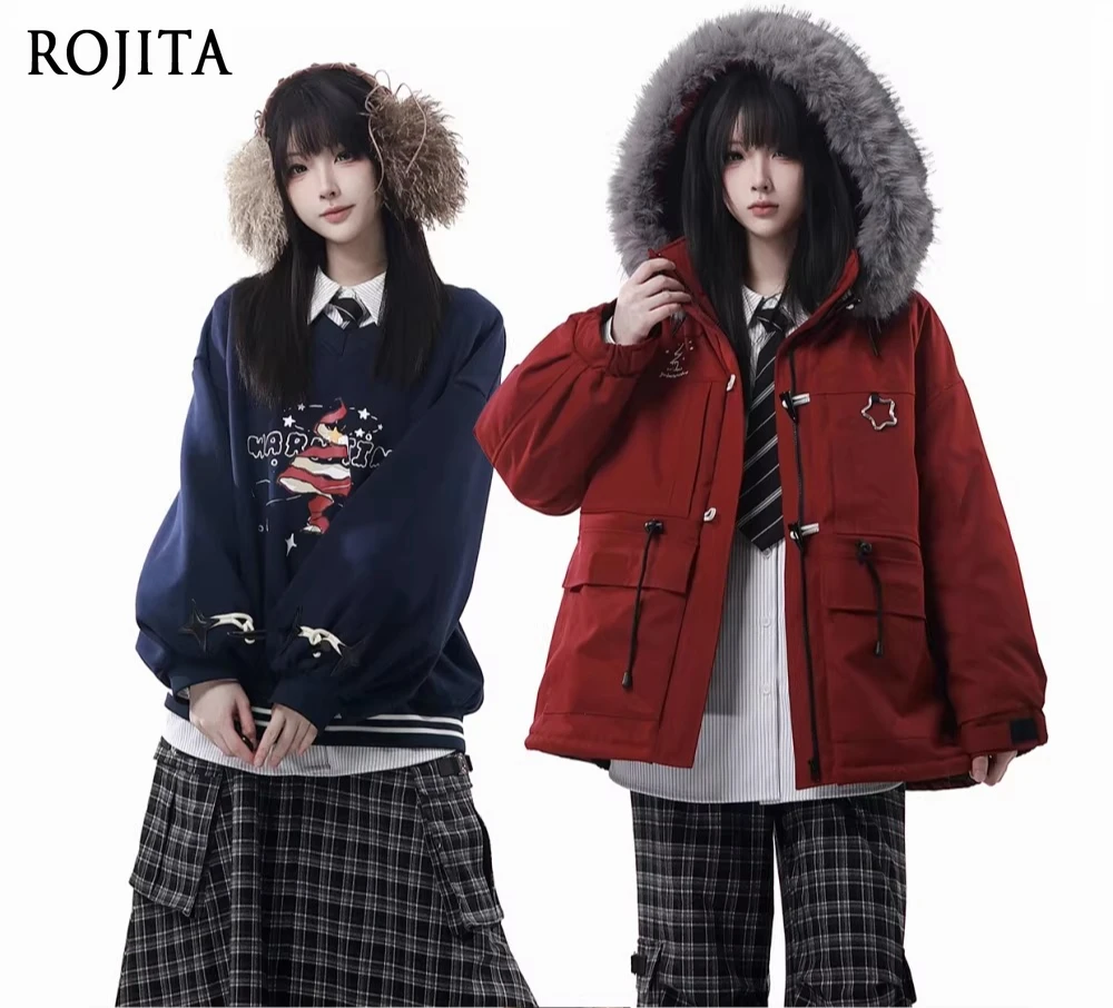 

Утепленная парка с большим воротником из искусственного меха, теплый дизайн, комплект для женщин, зимняя куртка на Рождество и Новый год