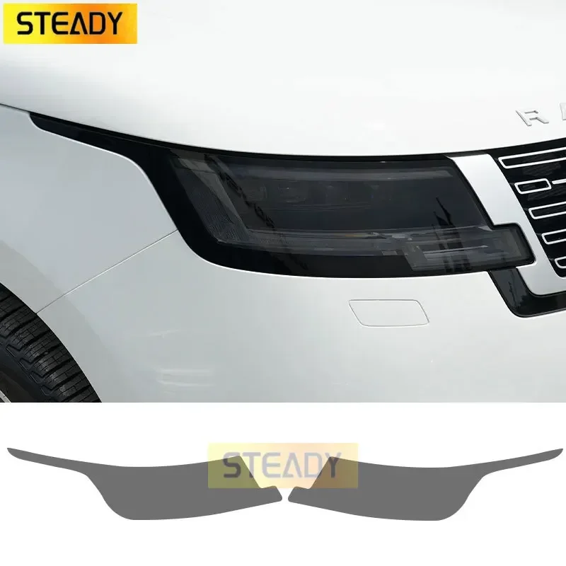 

2 Pcs Car Headlight Protective Film Transparent Smoked Black TPU Sticker For Range Rover Facelift 2022 2023 Vouge L405 SVO