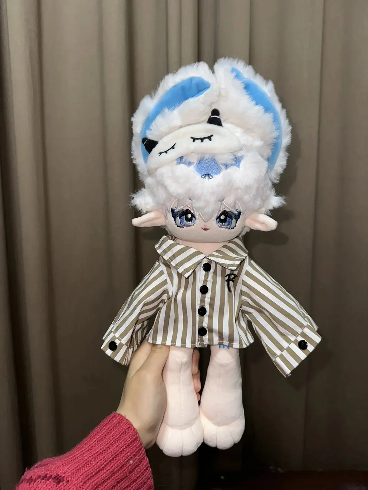 Anime Bat Monster Devil Blue Hearts Animal Tail Stuffed 30cm Long legs Plush Cotton Doll Clothes Body Toy For Kids Gif