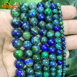 Natural Chrysocolla Azurite Round Loose Spacer Stone Beads for Jewelry Making DIY Bracelets Earrings 4/6/8/10/12mm 15