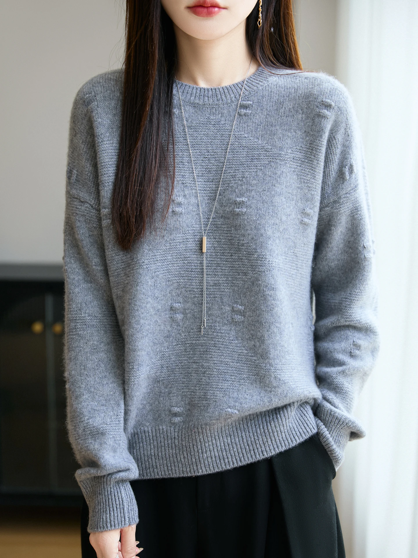 

New Fashion Woman 100% Merino Wool Sweater Elegant Female Autumn Winter Knitted Pullover Thick Jerseys Long Sleeve Clothing Tops