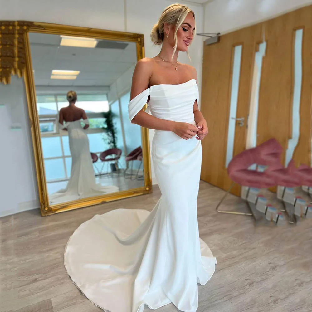 

Bespoke Mermaid Wedding Dresses 2025 Square Collar Formal Bridal Dresses Evening Dresses For Wedding Parties Customized
