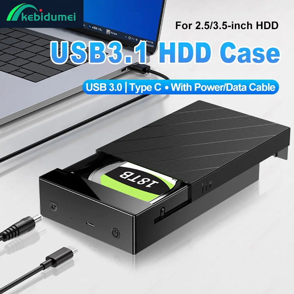 

2.5/3.5 Inch HDD Case USB 3.0 to SATA External Hard Drive Box Tool-free Install Hard Drive Enclosure 22TB HDD Max for PC Laptop