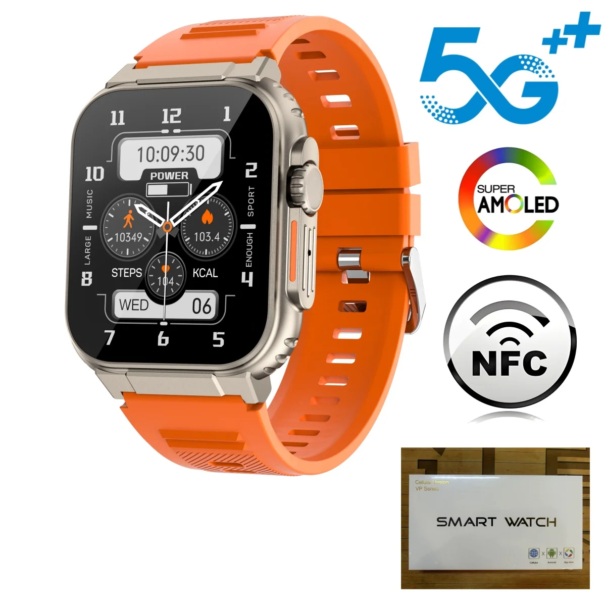 

DW100 Pro+ Smartwatch 5G LTE Cellular Version Smart Watches Full-Netcom Android 10.0 0S 200W Pull-out Camera Fingerprint Unlock