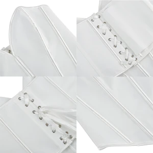 Espartilho sem alças para mulheres, pescoço sexy, tops de tubo, cami bustier, lace up overbust, torso curto, shaper do corpo 8 principais vendas corpete tomara que caia - №2