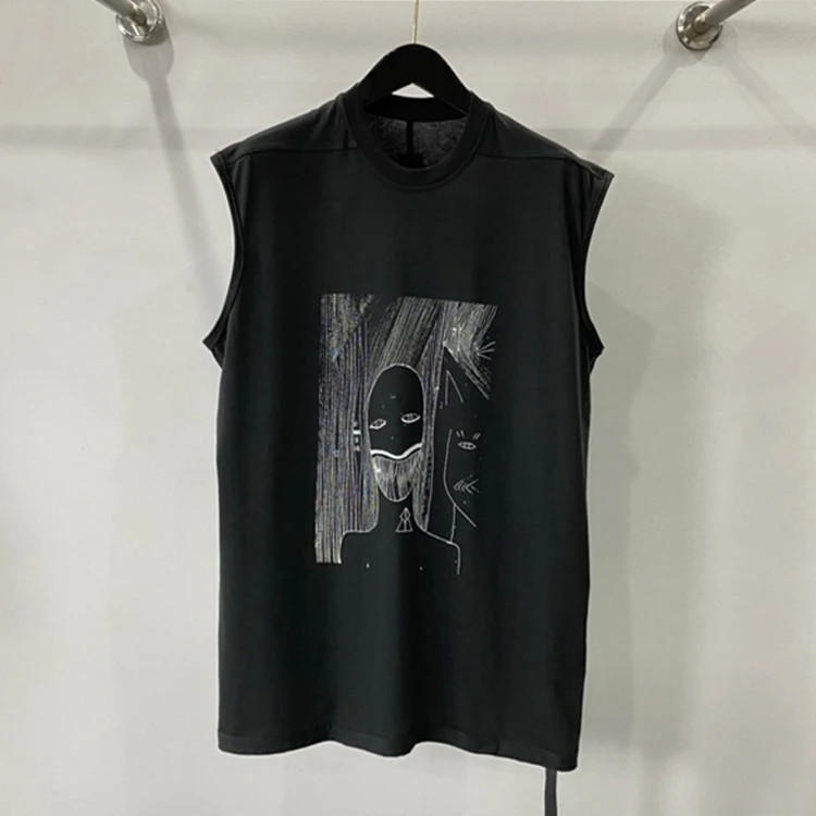 

Модная свободная футболка-жилет для мужчин с высококачественным принтом Pioneer Face Line, городская летняя трендовая одежда