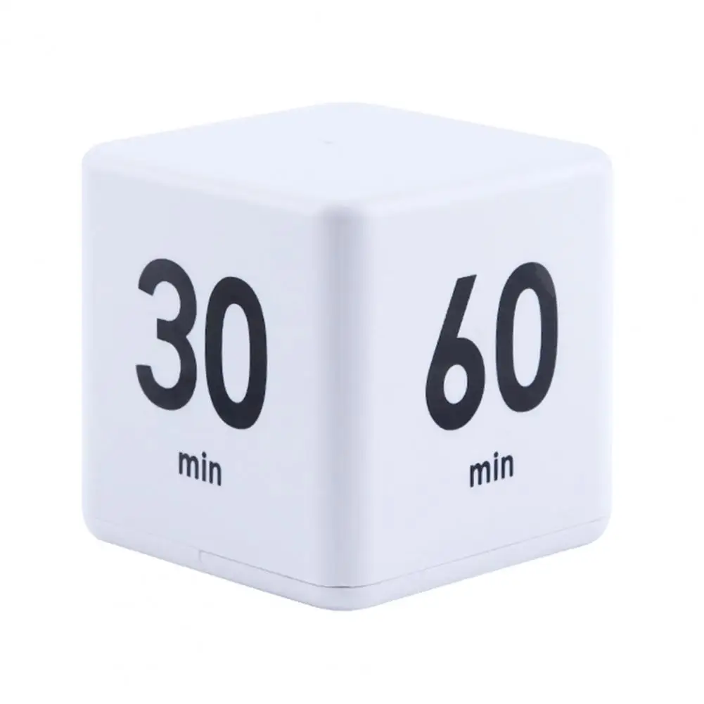 Adjustable Sound Alarm for Tasks Silent Cube Timer for Tasks Work Study Kitchen 15/20/30/60 Minutes Countdown Rotation Timer