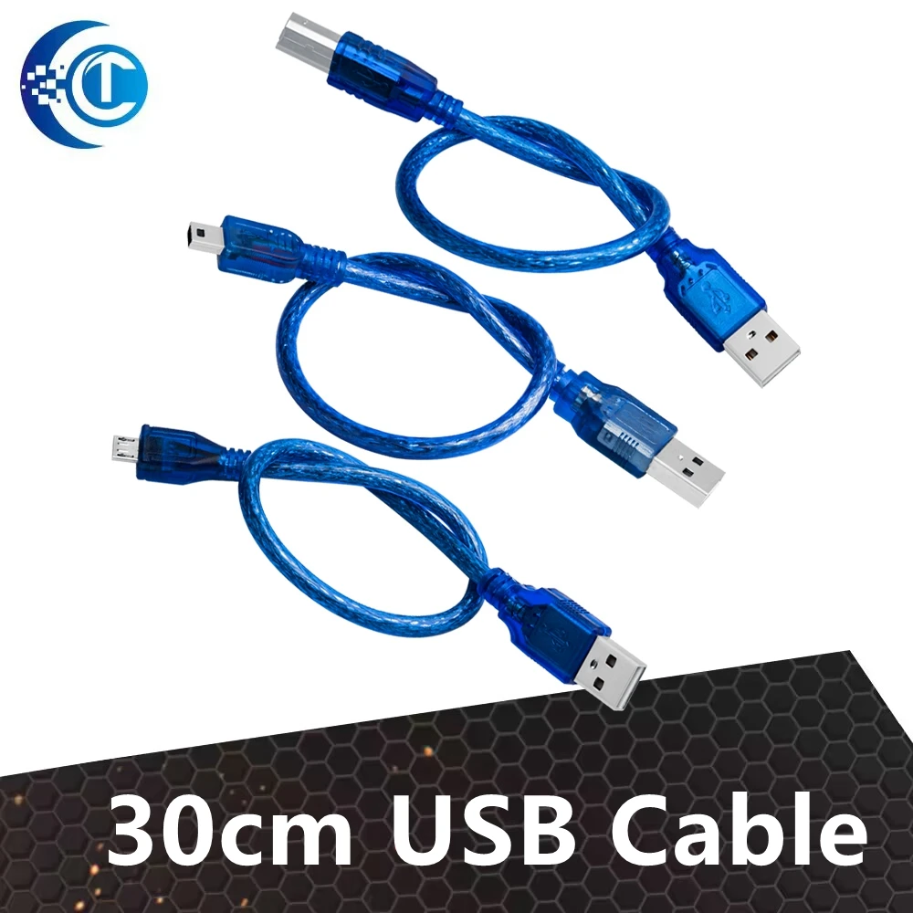 30cm USB Cable for arduino Nano 3.0 USB to mini USB Micro USB CABLE   for arduino