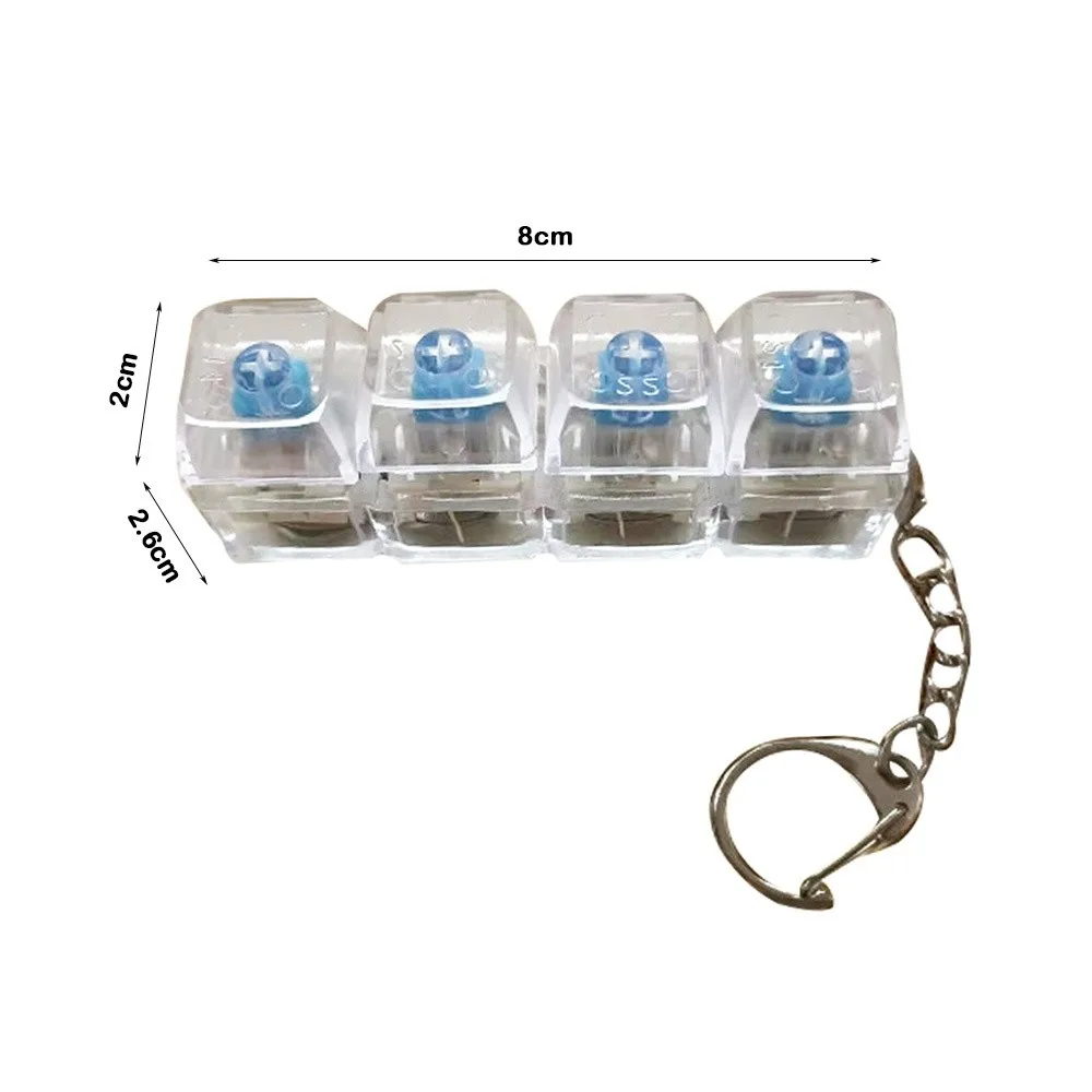 Diy Keycaps juguete teclado Fidget juguetes con llavero botón de dedo probador de eje de 4 botones alivio del estrés teclado llavero adultos