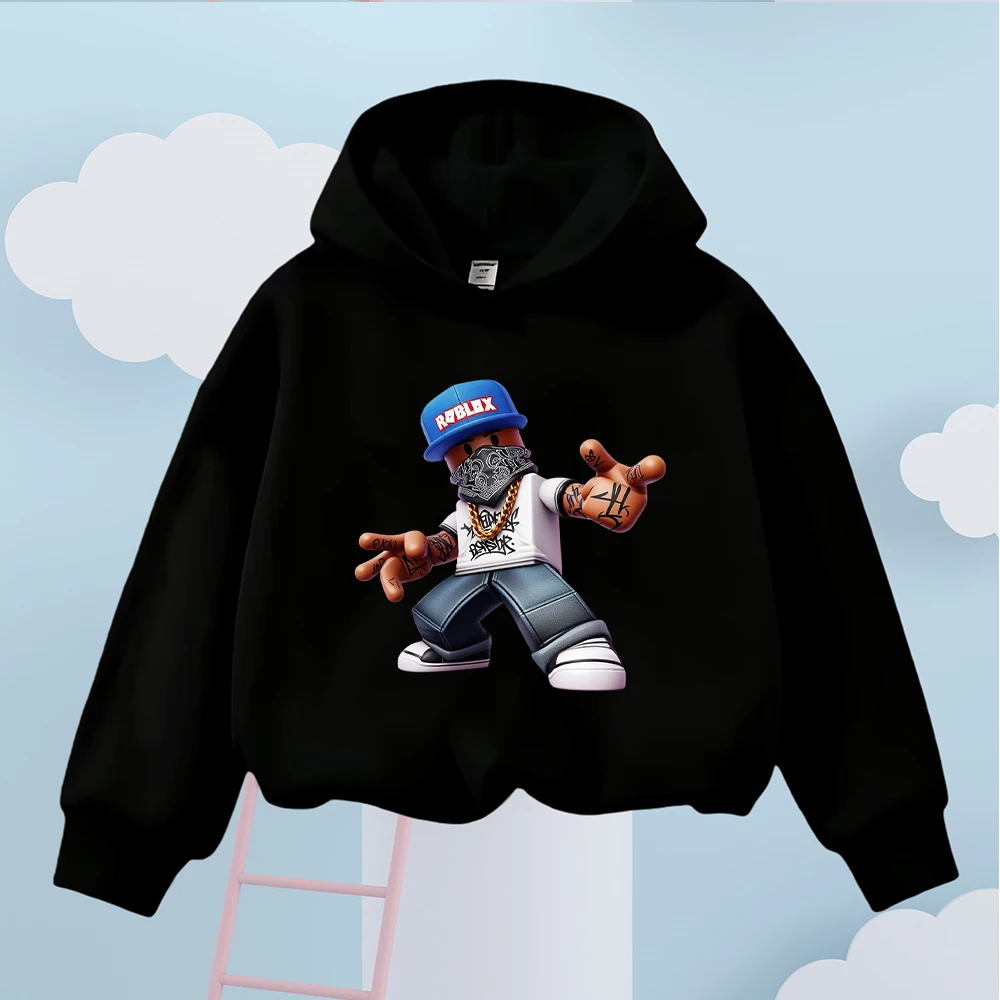 

Children's Cartoon Character Print Hoodie Casual Long Sleeve Pullover Sweatshirt for Boys Girls Kids Fashion Streetwear Tops