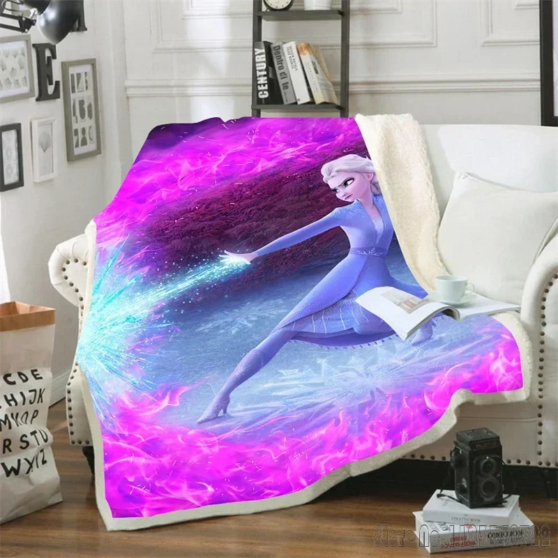 Double Layer Anna Elsa Winter Bed Blankets  Princess Frozen Throw for  Blankets Boys Girls Children Gift