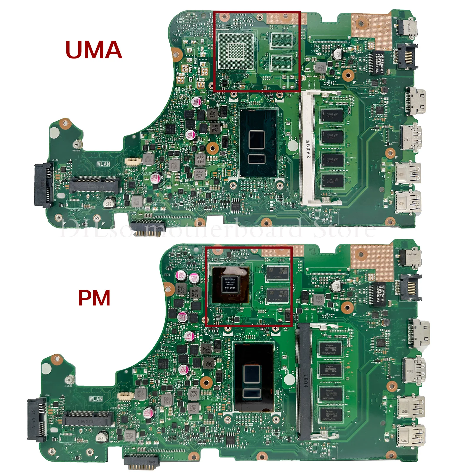 KEFU X555UJ MAINboard For ASUS X555UF F555U X555UB X555UQ X555UA I3 I5 I7 6th Gen 4GB GT940M/GT920M-V2G UMA Laptop Motherboard