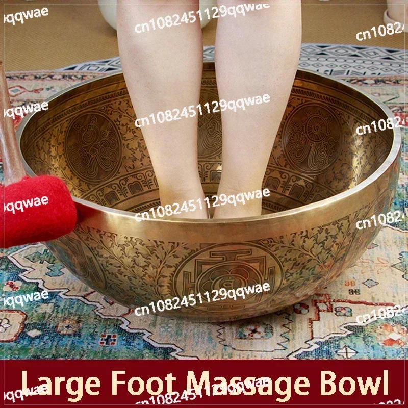 Large Foot Massage Bowl Professional Foot Massage Meditation Singing  Percussion Nepalese Handmade Brass Tibetan