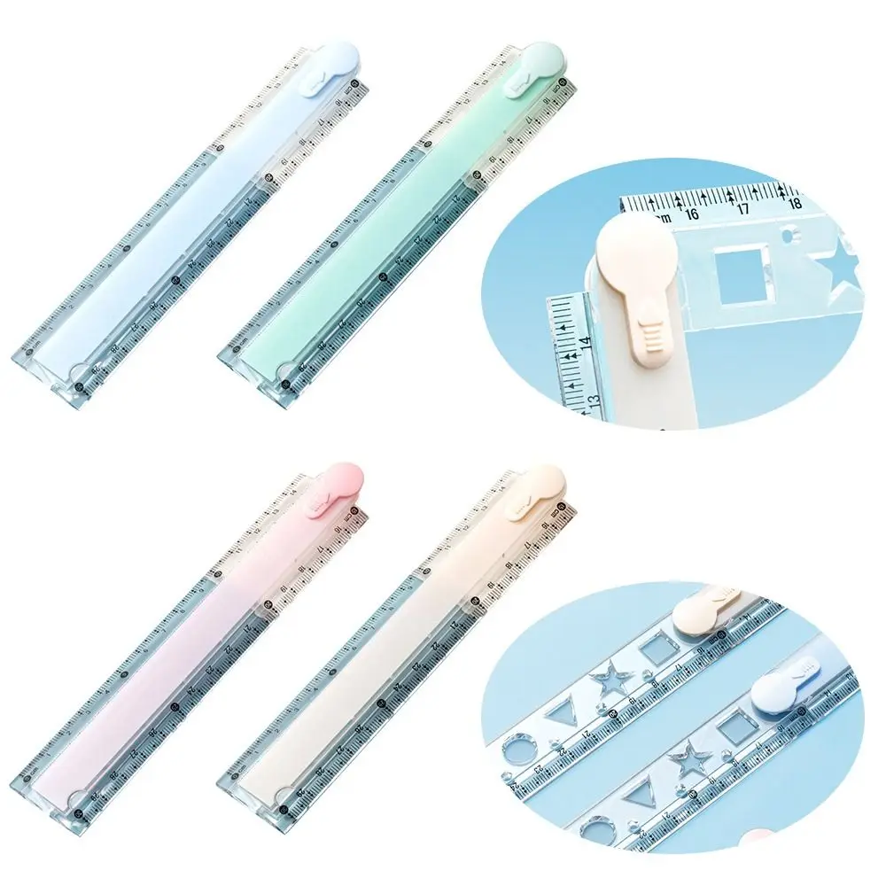 Durable 30CM Foldable Ruler Clear Scale Foldable Measuring Ruler Easy Storage Straight Ruler Gift
