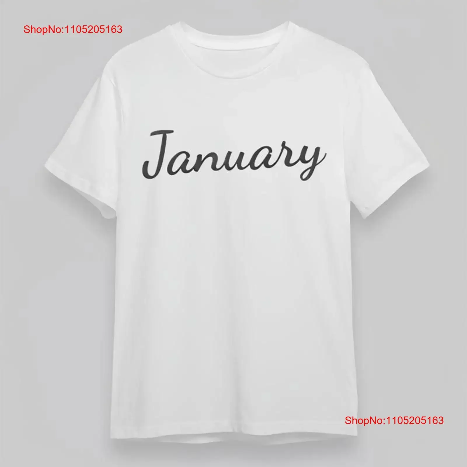Women's Fashion Trend Comfortable Classic T Shirt January Word  vintage Washed Top For Everyday Wear Unisex Breathable fashion