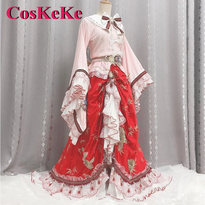 CosKeKe Houraisan Kaguya Cosplay Anime Game Touhou Project Costume Gorgeous Sweet Formal Dress Women Party Role Play Clothing