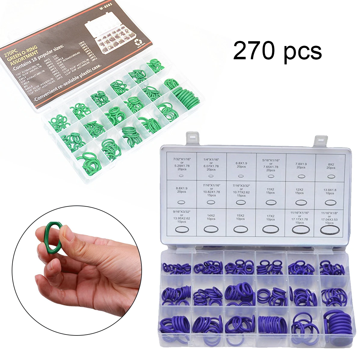 

270pcs Automotive Air Conditioning Compressor Seals Durable O-Ring Repair Kit