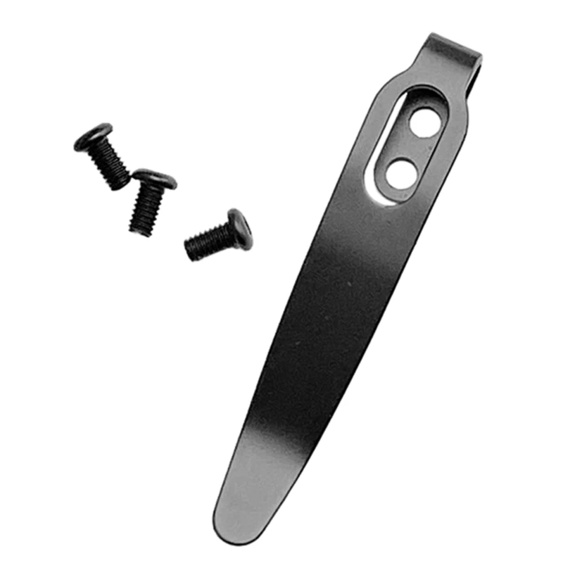 Juego abrazadera bolsillo con Clip trasero para cuchillo acero inoxidable 420, con tornillos, agarre para cuchillo para