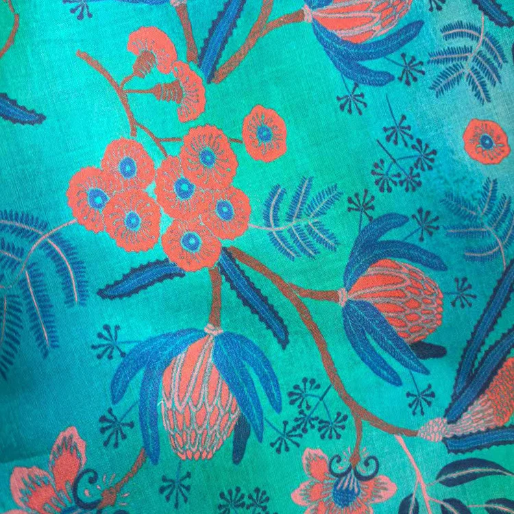 

Monet Floral Design Summer Lightweight Linen Dress High Quality Natural Pure Ramie for DIY Sewing Apparel Accessories skirt2025