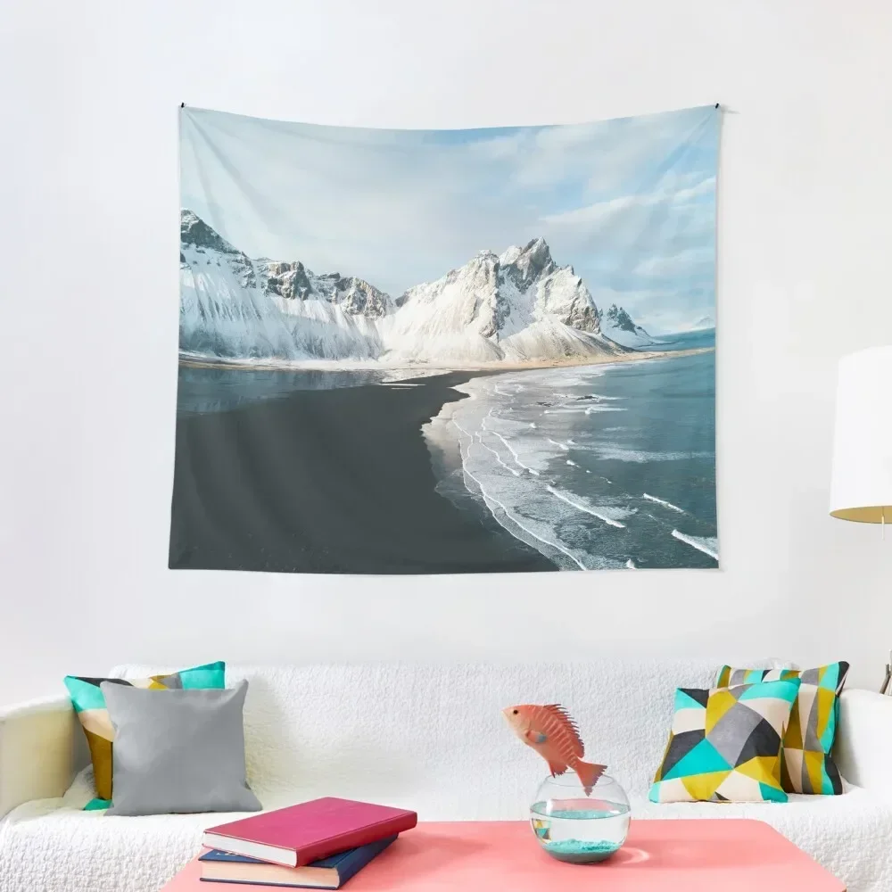 

Iceland beach at sunset - Landscape Photography Tapestry Anime Decor Aesthetics For Room Tapestry