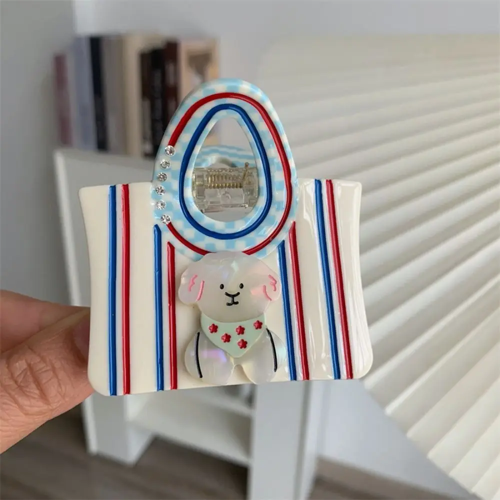 

Acetic Acid Acetate Hair Claw Mini Handbag Shape Grab Clip Cartoon Bear Hair Clip Hair Accessories Shark Clip Rhinestone Hairpin