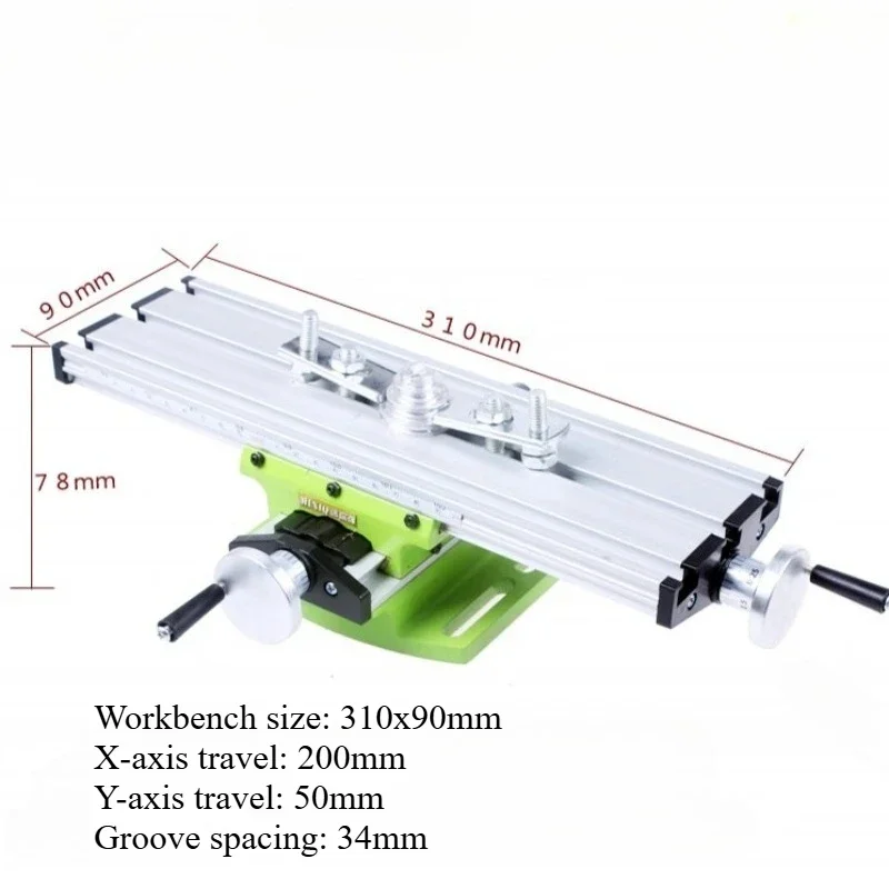 Mini High-Precision Multi-Function Workbench Bench Drill Milling Machine Cross Sliding Table Dovetail Carriage Micro Vise 20X8CM