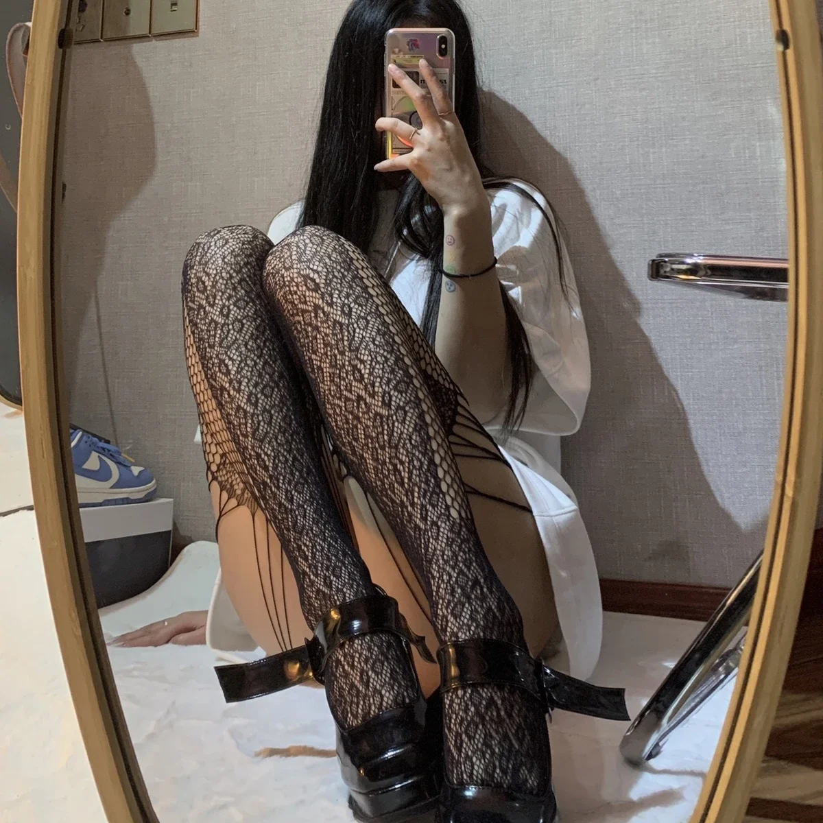 Fish Net Mesh Hole Cutout Couples Roleplay Lingerie Mesh  Hot Sexy Career Sensual Size Plus Nude Tights Barbie Undergarment