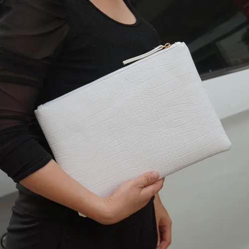Imagen 2 del producto Bolso de mano de cocodrilo a la moda para mujer, bolso de noche tipo sobre de piel sintética, novedad de 2023, bolso de mano para mujer, bolso femenino