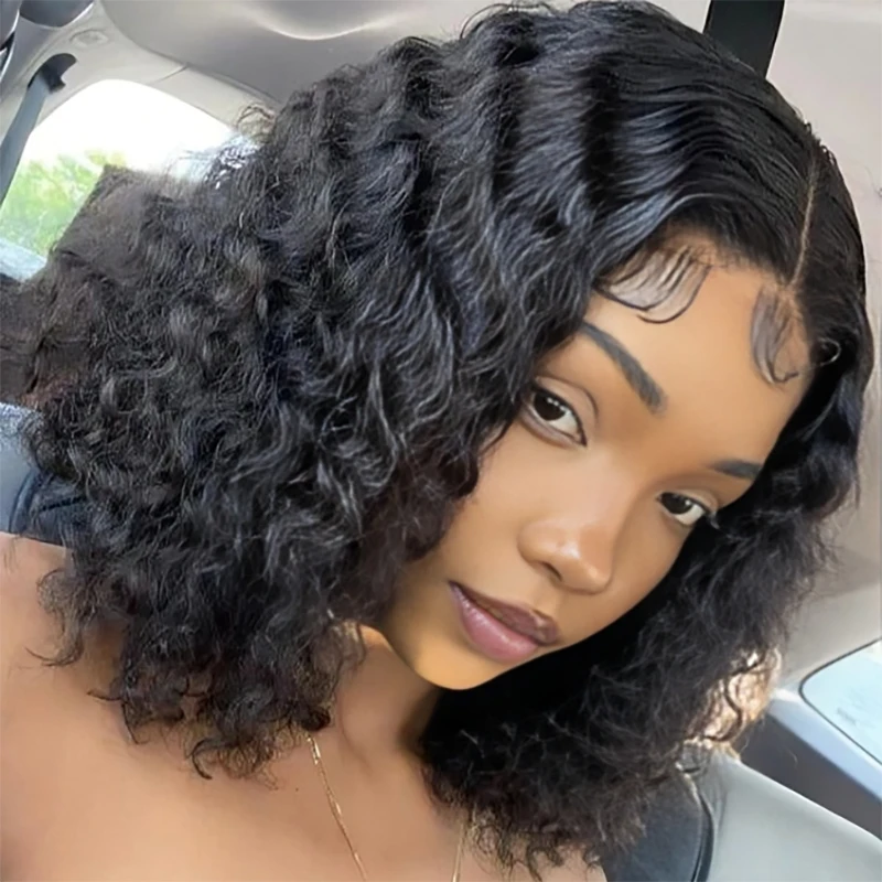 

Brazilian Deep Wave Hd Lace Frontal Wig Wavy Lace Front Human Hair Glueless Wigs 5x5 For Women Pre Plucked 4x4 Bob Wig Sale