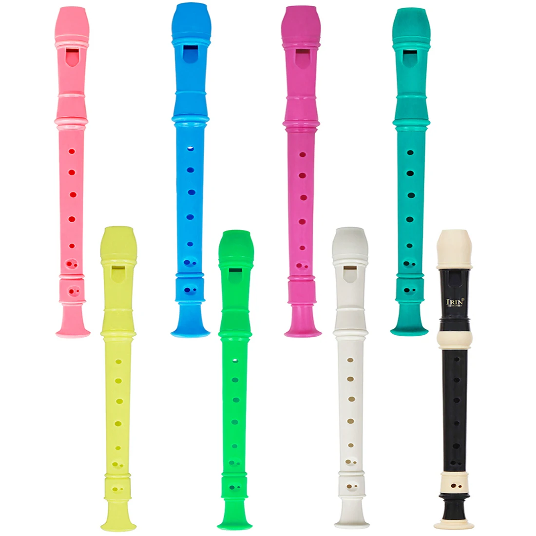 8 Holes ABS Recorder Long Flute Woodwind Instrument Colorful Instrumens Long Flute with Cleaning Stick for Children Beginner