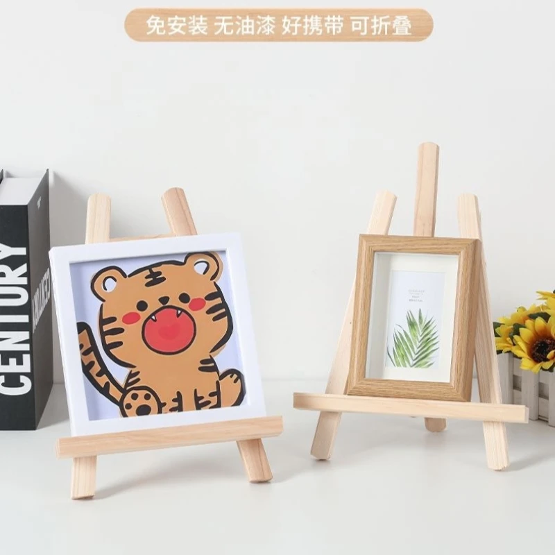5pc/lot Small Desktop Wooden Easel, Table‑top Tripod Mini Folding Display Stand Oil Painting Frames and Small Drawing Boards