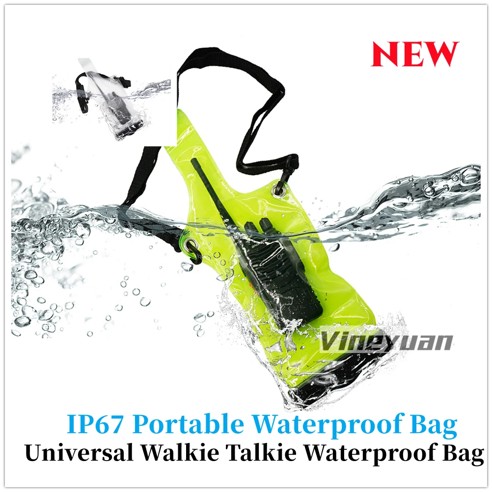 

IP67 Portable Waterproof Bag Case Pouch for Baofeng BF-888S UV-5R UV-82 UV82 UV-9R plus A58 UV8D BF888S Two Way Radio Cover Bags