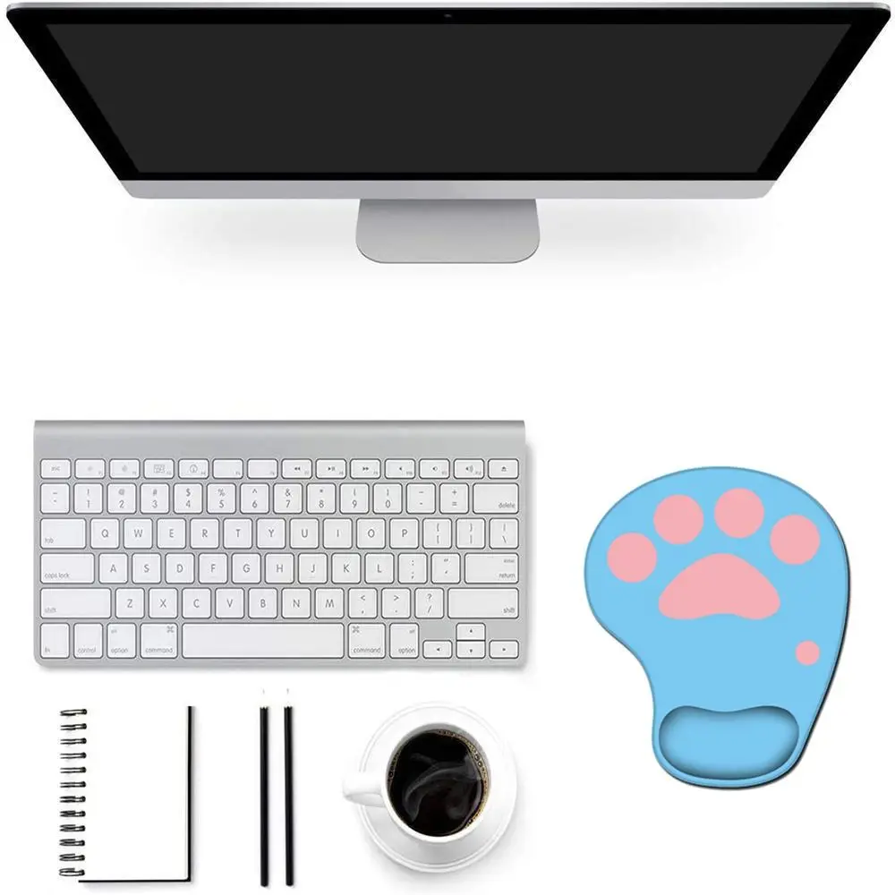Bonito gato pata descanso de pulso mouse pad silicone antiderrapante mão suporte mouse tapete kawaii confortável gaming mousepad