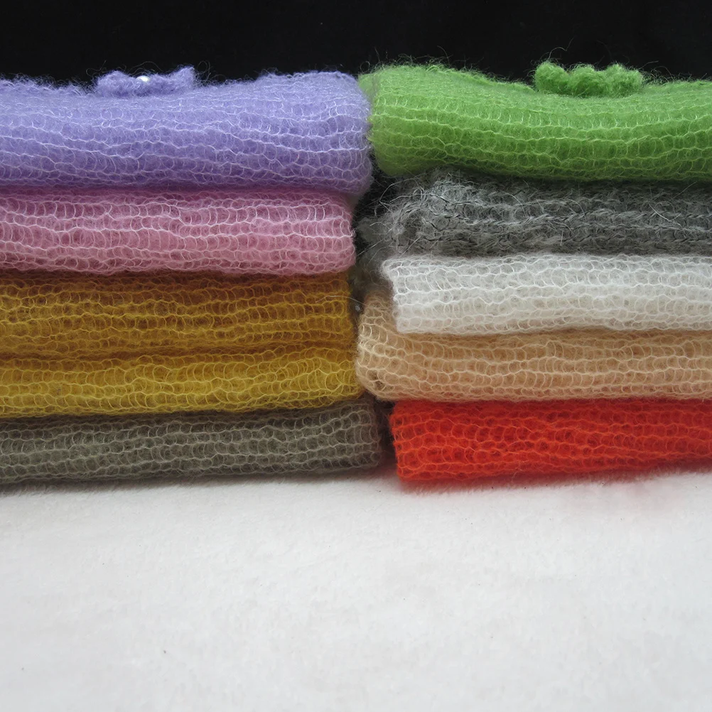 

Beige Mohair Newborn Photo Wrap Baby Boy Girl Soft Hollow Knit Cover Comfortable Photography Prop Newborn Photography Prop