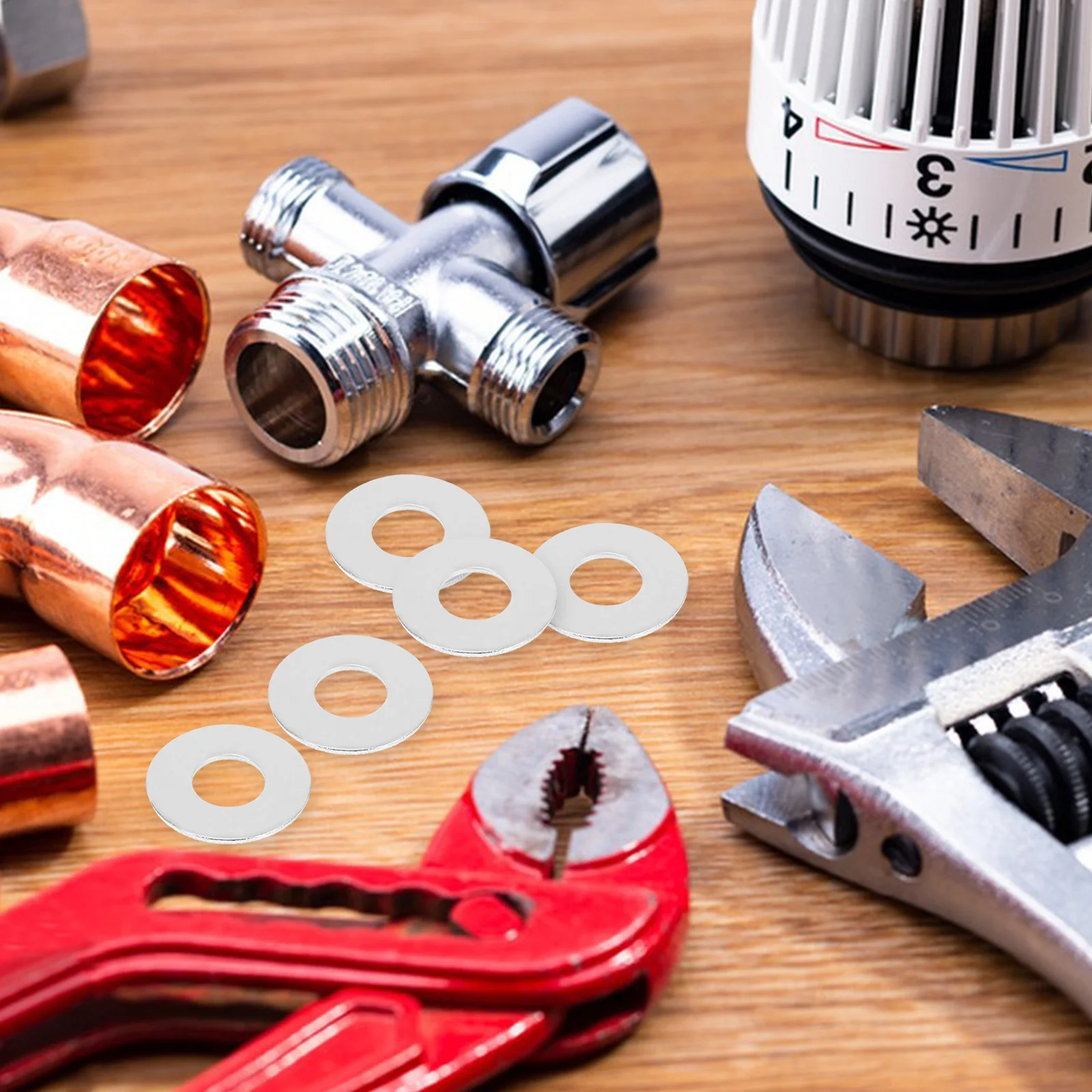 

50Pcs Stainless Steel Flat Washers Heavy Duty Round Metal Flat Washer Screw Gasket Hardware Gasket for Construction Industrial