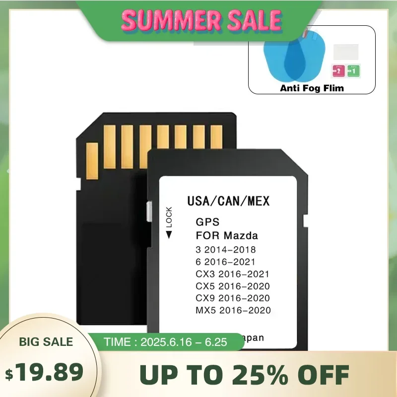 

Newest Update Maps Version Navigation SD GPS Card North America for Mazda 3 6 CX3 5 9 MX5 Free Shipping with Anti Fog Sticker