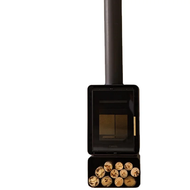 Estufa de leña al mejor precio, chimenea suspendida decorativa, calentador de madera