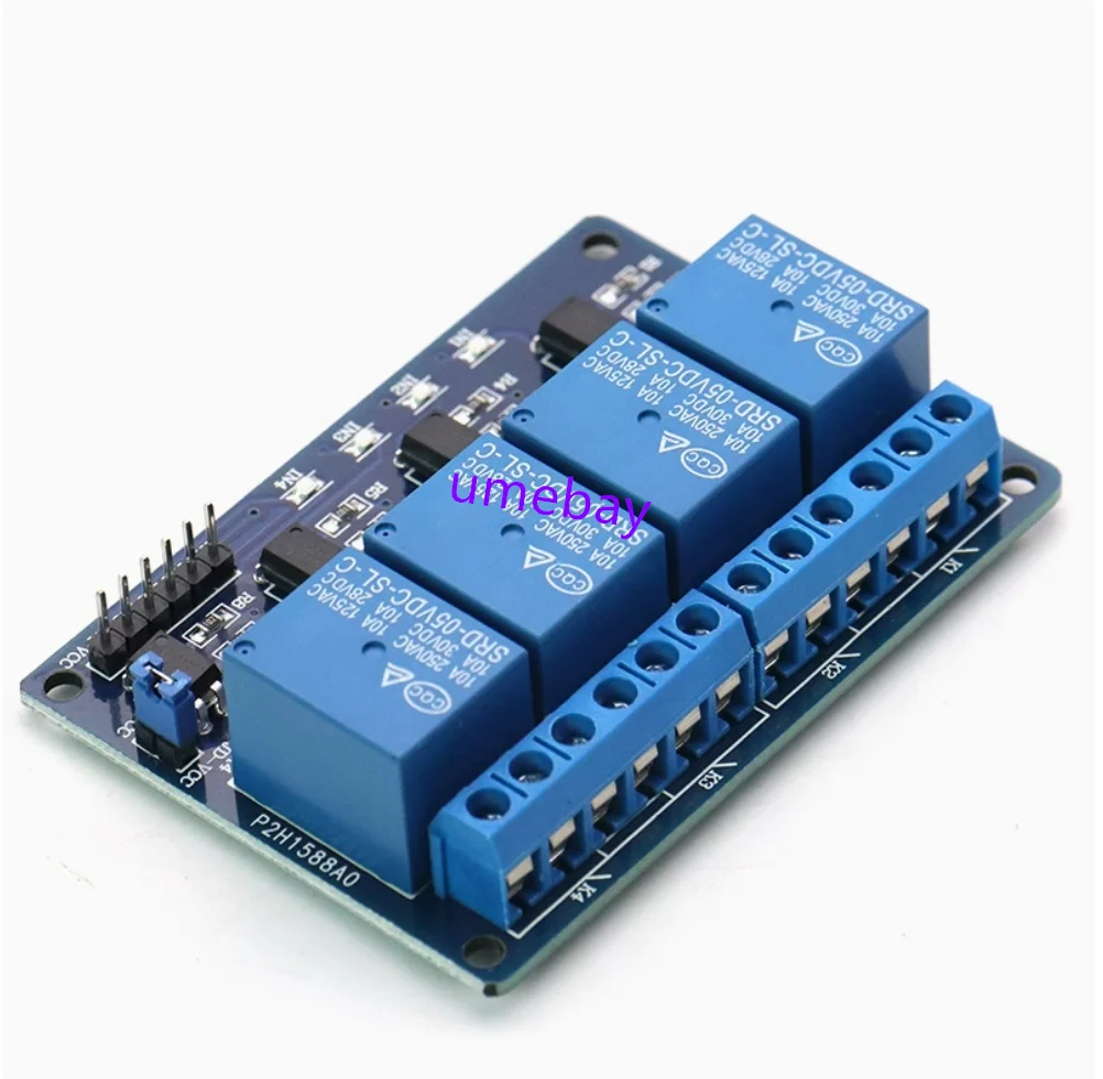 5pcs /  Equipped with optocoupler isolation, 4-channel relay module, microcontroller expansion board, control board, 5V relay ou